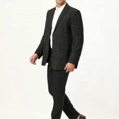 Allegra K Men's Business Blazer Single Breasted Two Buttons Formal Suit Sports Coat