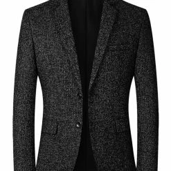 Allegra K Men's Business Blazer Single Breasted Two Buttons Formal Suit Sports Coat