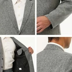 Allegra K Men's Business Blazer Single Breasted Two Buttons Formal Suit Sports Coat