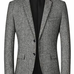 Allegra K Men's Business Blazer Single Breasted Two Buttons Formal Suit Sports Coat