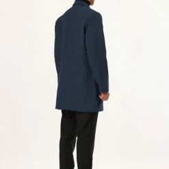 Allegra K Men's Trench Coat Slim Fit Winter Notched Lapel Single Breasted Long Jacket Overcoat