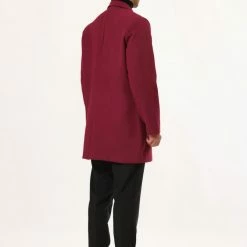 Allegra K Men's Trench Coat Slim Fit Winter Notched Lapel Single Breasted Long Jacket Overcoat