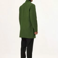 Allegra K Men's Trench Coat Slim Fit Winter Notched Lapel Single Breasted Long Jacket Overcoat