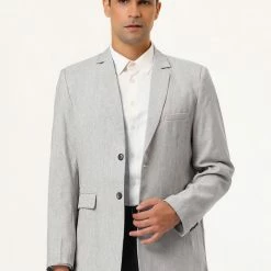 Allegra K Men's Blazer Slim Fit Casual Sport Coat Two Button Formal Business Suit Jacket