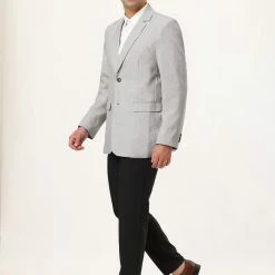 Allegra K Men's Blazer Slim Fit Casual Sport Coat Two Button Formal Business Suit Jacket