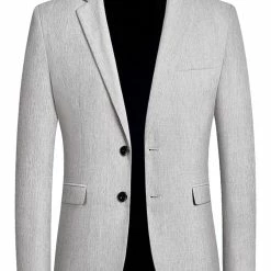 Allegra K Men's Blazer Slim Fit Casual Sport Coat Two Button Formal Business Suit Jacket