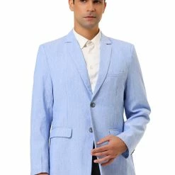 Allegra K Men's Blazer Slim Fit Casual Sport Coat Two Button Formal Business Suit Jacket