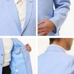 Allegra K Men's Blazer Slim Fit Casual Sport Coat Two Button Formal Business Suit Jacket