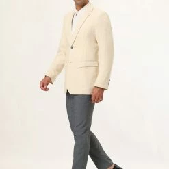 Allegra K Men's Blazer Slim Fit Casual Sport Coat Two Button Formal Business Suit Jacket