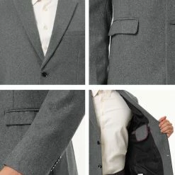 Allegra K Men's Dress Slim Fit Casual Blazer Single Breasted Two Button Business Suit Sports Coat 81 Allegra K Men's Dress Slim Fit Casual Blazer Single Breasted Two Button Business Suit Sports Coat