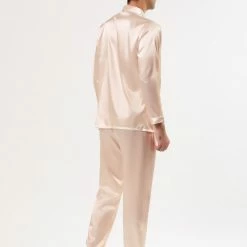 Allegra K Men's Satin Pajama Sets Long Sleeves Button Down Nightwear Sleepwears Loungewear Pjs