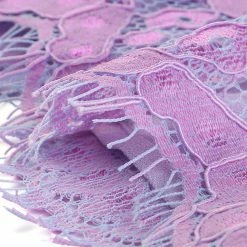 Allegra K Lace Long Sleeve Ruffle Round Neck Floral Blouse Women