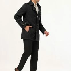 Allegra K Men's Trench Jacket Single Breasted Notch Lapel Winter Coat Overcoat 49 Allegra K Men's Trench Jacket Single Breasted Notch Lapel Winter Coat Overcoat