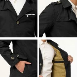 Allegra K Men's Trench Jacket Single Breasted Notch Lapel Winter Coat Overcoat 51 Allegra K Men's Trench Jacket Single Breasted Notch Lapel Winter Coat Overcoat