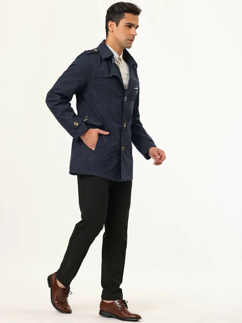 Allegra K Men's Trench Jacket Single Breasted Notch Lapel Winter Coat Overcoat 7 Allegra K Men's Trench Jacket Single Breasted Notch Lapel Winter Coat Overcoat