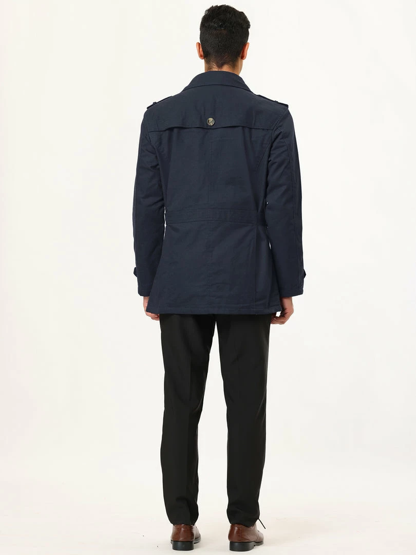 Allegra K Men's Trench Jacket Single Breasted Notch Lapel Winter Coat Overcoat 8 Allegra K Men's Trench Jacket Single Breasted Notch Lapel Winter Coat Overcoat