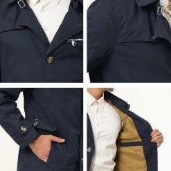 Allegra K Men's Trench Jacket Single Breasted Notch Lapel Winter Coat Overcoat 39 Allegra K Men's Trench Jacket Single Breasted Notch Lapel Winter Coat Overcoat