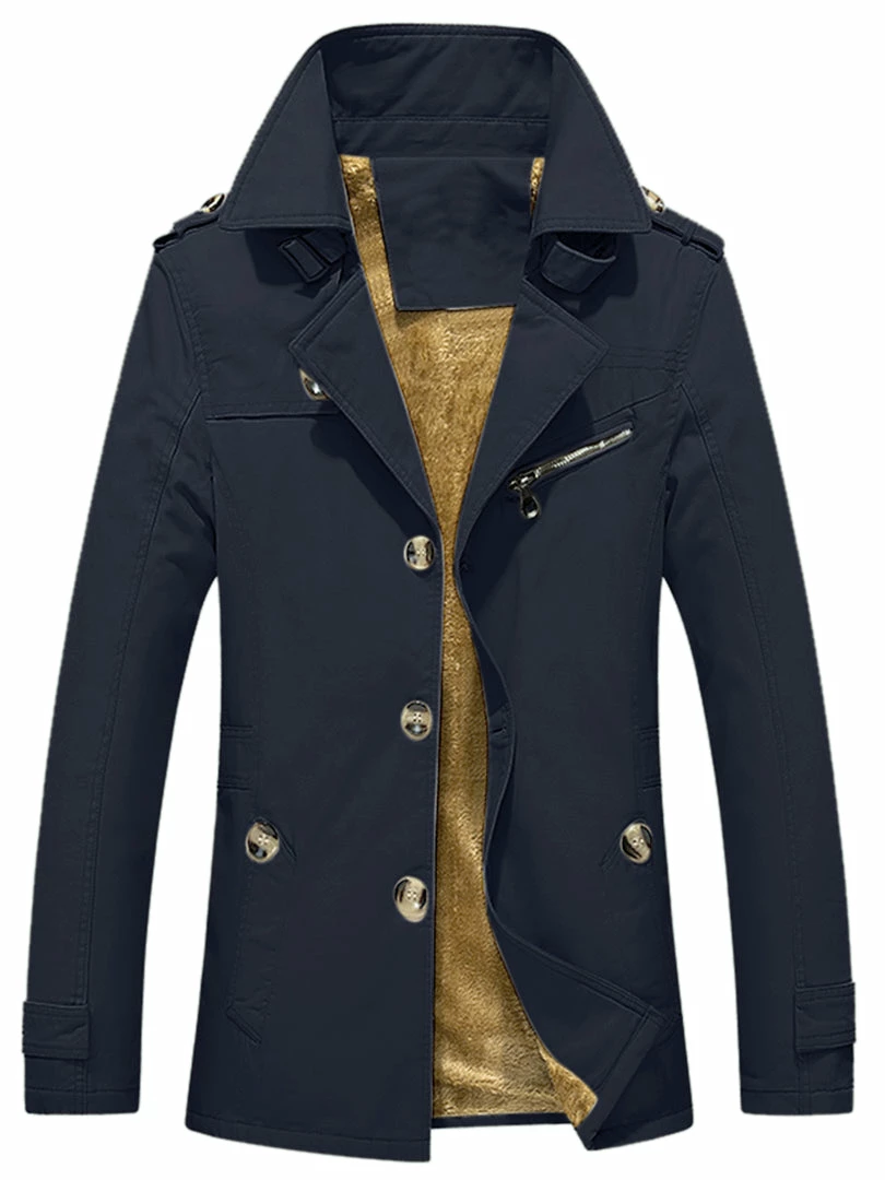 Allegra K Men's Trench Jacket Single Breasted Notch Lapel Winter Coat Overcoat 4 Allegra K Men's Trench Jacket Single Breasted Notch Lapel Winter Coat Overcoat