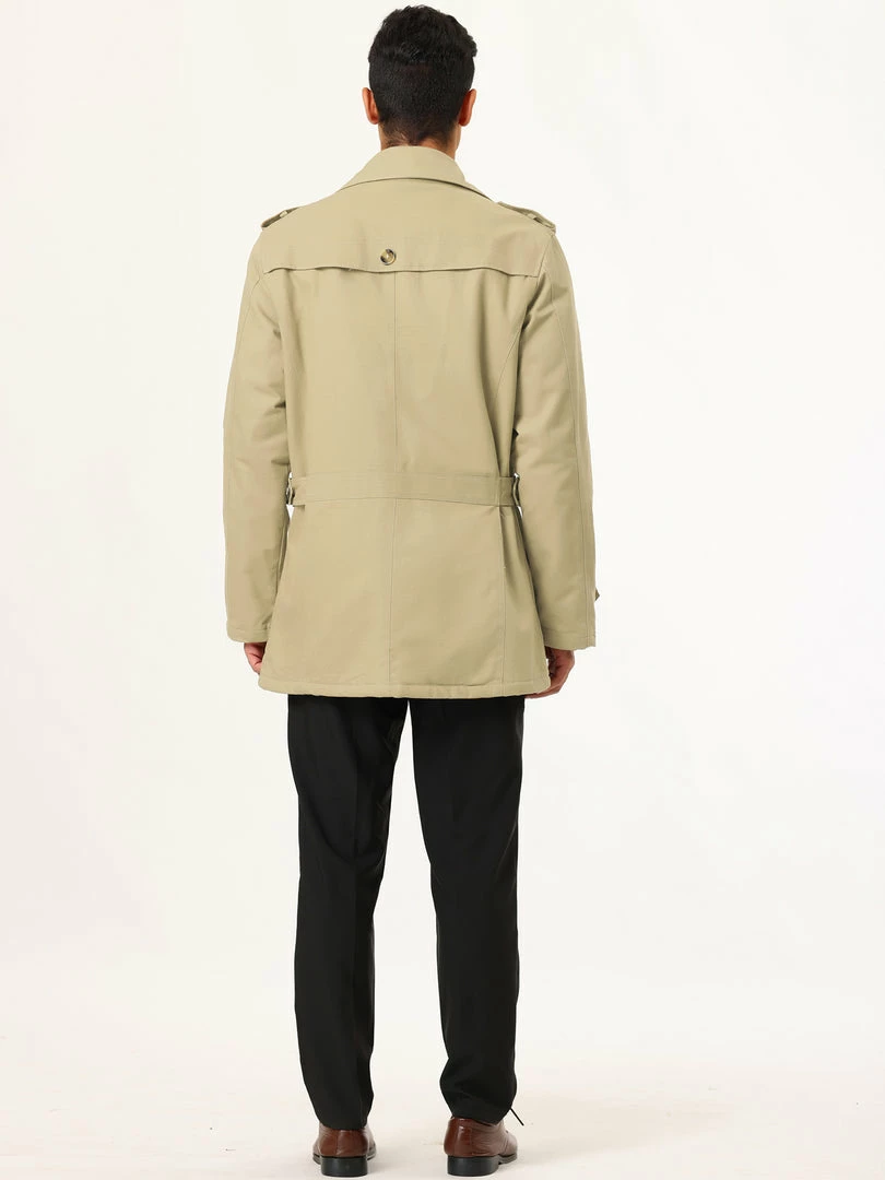 Allegra K Men's Trench Jacket Single Breasted Notch Lapel Winter Coat Overcoat 32 Allegra K Men's Trench Jacket Single Breasted Notch Lapel Winter Coat Overcoat