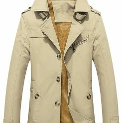 Allegra K Men's Trench Jacket Single Breasted Notch Lapel Winter Coat Overcoat 58 Allegra K Men's Trench Jacket Single Breasted Notch Lapel Winter Coat Overcoat