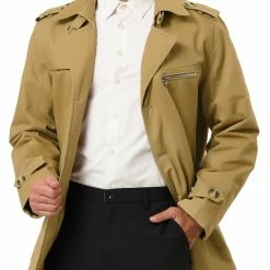 Allegra K Men's Trench Jacket Single Breasted Notch Lapel Winter Coat Overcoat 42 Allegra K Men's Trench Jacket Single Breasted Notch Lapel Winter Coat Overcoat