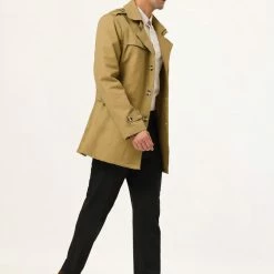 Allegra K Men's Trench Jacket Single Breasted Notch Lapel Winter Coat Overcoat 43 Allegra K Men's Trench Jacket Single Breasted Notch Lapel Winter Coat Overcoat