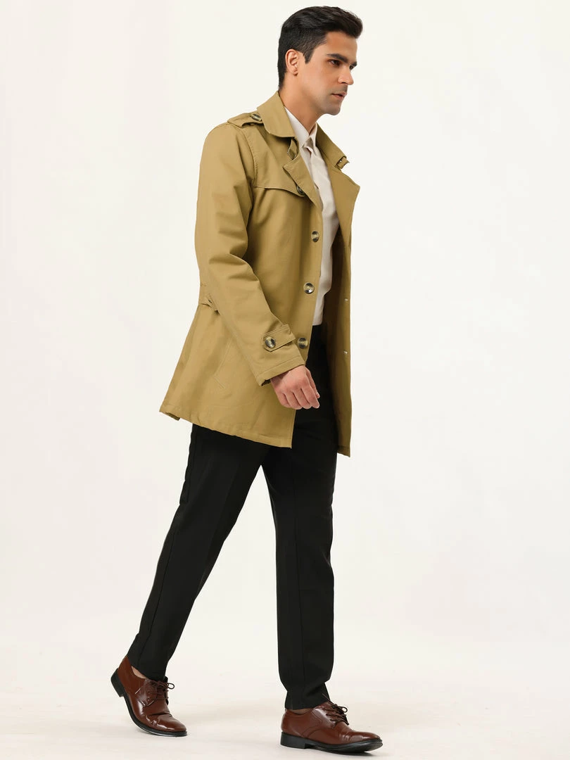 Allegra K Men's Trench Jacket Single Breasted Notch Lapel Winter Coat Overcoat 13 Allegra K Men's Trench Jacket Single Breasted Notch Lapel Winter Coat Overcoat