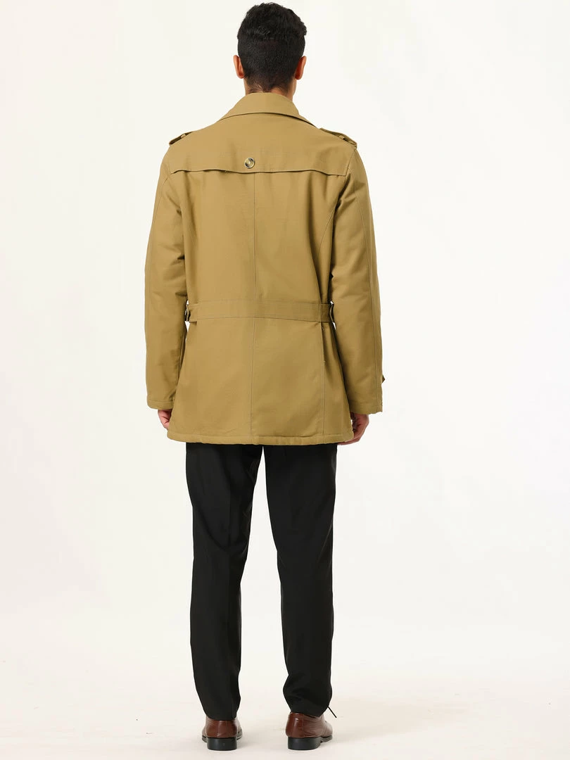 Allegra K Men's Trench Jacket Single Breasted Notch Lapel Winter Coat Overcoat 14 Allegra K Men's Trench Jacket Single Breasted Notch Lapel Winter Coat Overcoat