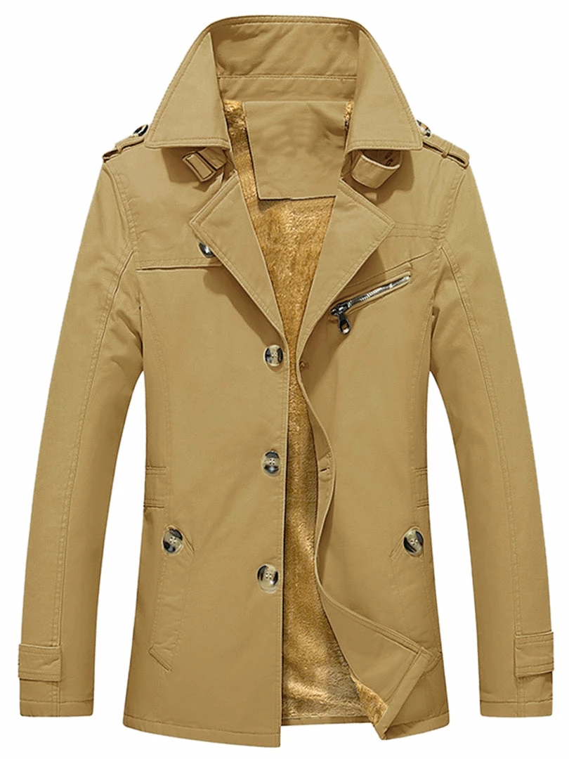 Allegra K Men's Trench Jacket Single Breasted Notch Lapel Winter Coat Overcoat 10 Allegra K Men's Trench Jacket Single Breasted Notch Lapel Winter Coat Overcoat