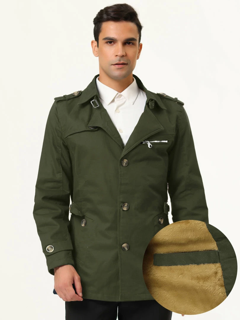 Allegra K Men's Trench Jacket Single Breasted Notch Lapel Winter Coat Overcoat 23 Allegra K Men's Trench Jacket Single Breasted Notch Lapel Winter Coat Overcoat