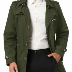 Allegra K Men's Trench Jacket Single Breasted Notch Lapel Winter Coat Overcoat 54 Allegra K Men's Trench Jacket Single Breasted Notch Lapel Winter Coat Overcoat