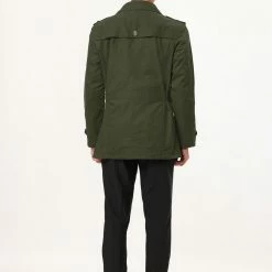 Allegra K Men's Trench Jacket Single Breasted Notch Lapel Winter Coat Overcoat 56 Allegra K Men's Trench Jacket Single Breasted Notch Lapel Winter Coat Overcoat