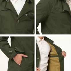 Allegra K Men's Trench Jacket Single Breasted Notch Lapel Winter Coat Overcoat 57 Allegra K Men's Trench Jacket Single Breasted Notch Lapel Winter Coat Overcoat