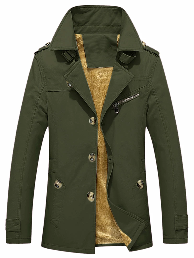 Allegra K Men's Trench Jacket Single Breasted Notch Lapel Winter Coat Overcoat 22 Allegra K Men's Trench Jacket Single Breasted Notch Lapel Winter Coat Overcoat