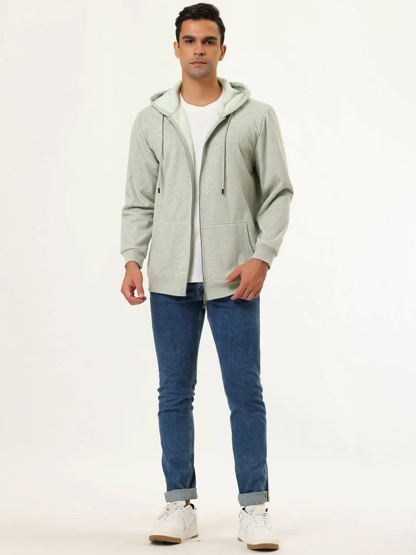 Allegra K Men's Sherpa Fleece Lined Hoodie Jacket Full-Zip Heavyweight Long Sleeves Sweatshirt With Pockets 31 Allegra K Men's Sherpa Fleece Lined Hoodie Jacket Full-Zip Heavyweight Long Sleeves Sweatshirt With Pockets