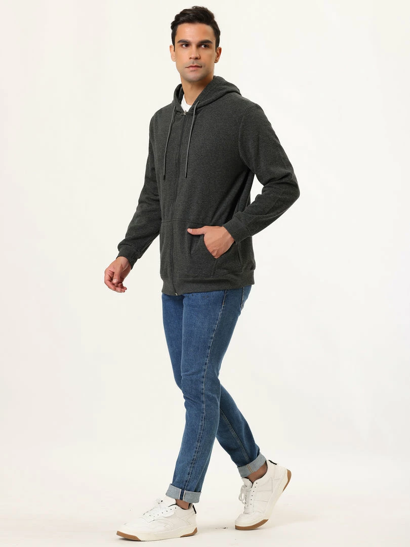 Allegra K Men's Sherpa Fleece Lined Hoodie Jacket Full-Zip Heavyweight Long Sleeves Sweatshirt With Pockets 20 Allegra K Men's Sherpa Fleece Lined Hoodie Jacket Full-Zip Heavyweight Long Sleeves Sweatshirt With Pockets