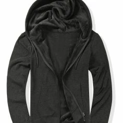 Allegra K Men's Sherpa Fleece Lined Hoodie Jacket Full-Zip Heavyweight Long Sleeves Sweatshirt With Pockets 58 Allegra K Men's Sherpa Fleece Lined Hoodie Jacket Full-Zip Heavyweight Long Sleeves Sweatshirt With Pockets