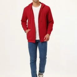 Allegra K Men's Sherpa Fleece Lined Hoodie Jacket Full-Zip Heavyweight Long Sleeves Sweatshirt With Pockets 85 Allegra K Men's Sherpa Fleece Lined Hoodie Jacket Full-Zip Heavyweight Long Sleeves Sweatshirt With Pockets