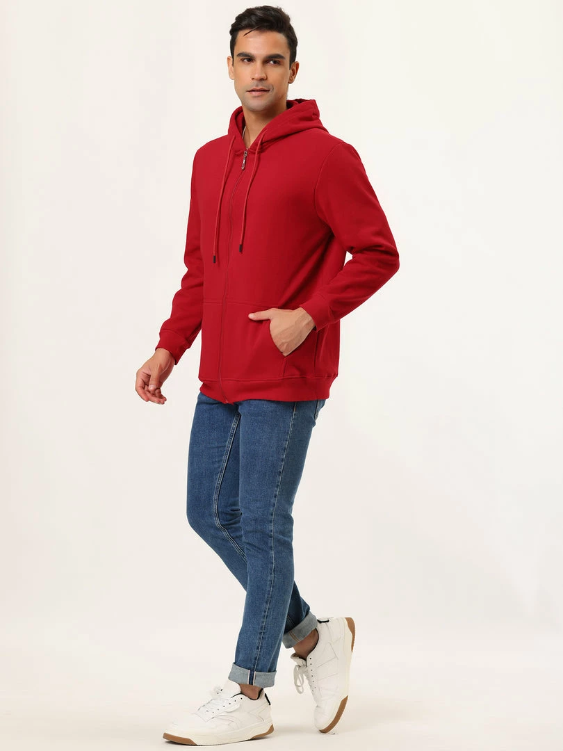 Allegra K Men's Sherpa Fleece Lined Hoodie Jacket Full-Zip Heavyweight Long Sleeves Sweatshirt With Pockets 44 Allegra K Men's Sherpa Fleece Lined Hoodie Jacket Full-Zip Heavyweight Long Sleeves Sweatshirt With Pockets