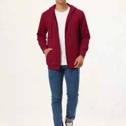 Allegra K Men's Sherpa Fleece Lined Hoodie Jacket Full-Zip Heavyweight Long Sleeves Sweatshirt With Pockets 79 Allegra K Men's Sherpa Fleece Lined Hoodie Jacket Full-Zip Heavyweight Long Sleeves Sweatshirt With Pockets