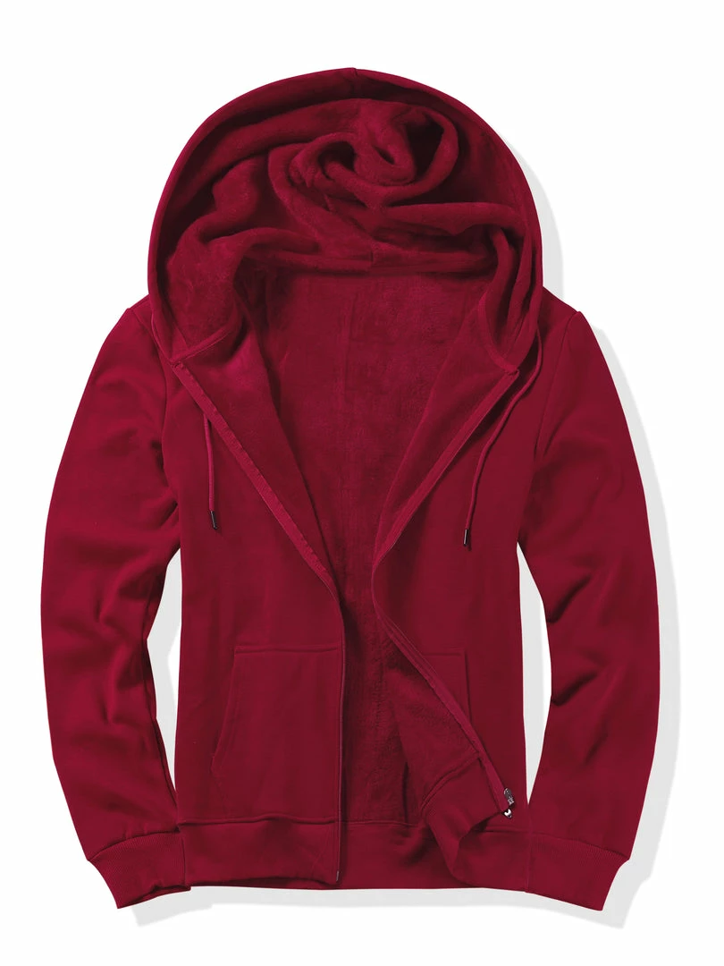 Allegra K Men's Sherpa Fleece Lined Hoodie Jacket Full-Zip Heavyweight Long Sleeves Sweatshirt With Pockets 34 Allegra K Men's Sherpa Fleece Lined Hoodie Jacket Full-Zip Heavyweight Long Sleeves Sweatshirt With Pockets