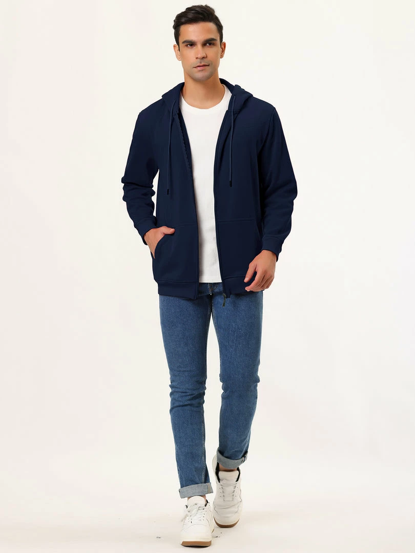 Allegra K Men's Sherpa Fleece Lined Hoodie Jacket Full-Zip Heavyweight Long Sleeves Sweatshirt With Pockets 25 Allegra K Men's Sherpa Fleece Lined Hoodie Jacket Full-Zip Heavyweight Long Sleeves Sweatshirt With Pockets