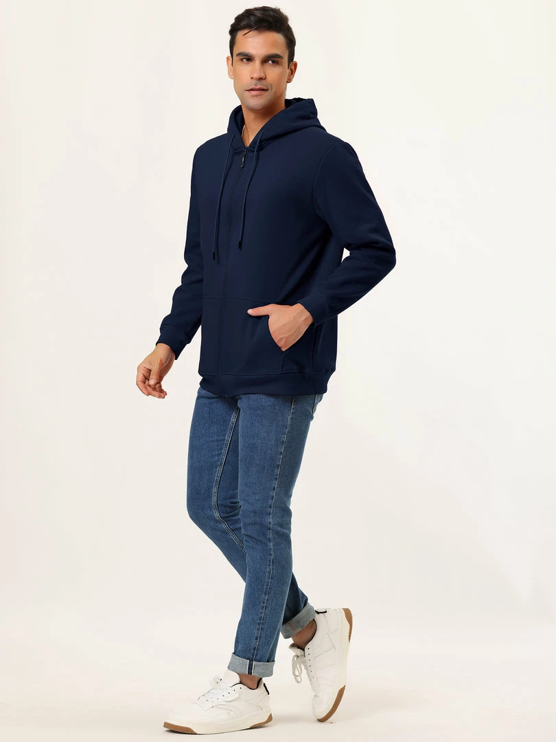 Allegra K Men's Sherpa Fleece Lined Hoodie Jacket Full-Zip Heavyweight Long Sleeves Sweatshirt With Pockets 26 Allegra K Men's Sherpa Fleece Lined Hoodie Jacket Full-Zip Heavyweight Long Sleeves Sweatshirt With Pockets