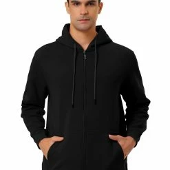 Allegra K Men's Sherpa Fleece Lined Hoodie Jacket Full-Zip Heavyweight Long Sleeves Sweatshirt With Pockets 48 Allegra K Men's Sherpa Fleece Lined Hoodie Jacket Full-Zip Heavyweight Long Sleeves Sweatshirt With Pockets