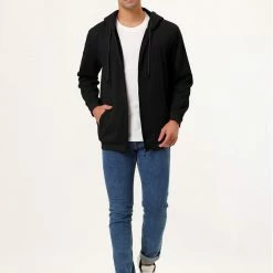 Allegra K Men's Sherpa Fleece Lined Hoodie Jacket Full-Zip Heavyweight Long Sleeves Sweatshirt With Pockets 49 Allegra K Men's Sherpa Fleece Lined Hoodie Jacket Full-Zip Heavyweight Long Sleeves Sweatshirt With Pockets