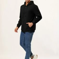 Allegra K Men's Sherpa Fleece Lined Hoodie Jacket Full-Zip Heavyweight Long Sleeves Sweatshirt With Pockets 50 Allegra K Men's Sherpa Fleece Lined Hoodie Jacket Full-Zip Heavyweight Long Sleeves Sweatshirt With Pockets