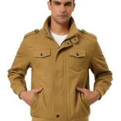 Allegra K Men's Windbreaker Stand Collar Zip Up Multi Pockets Cargo Jackets 29 Allegra K Men's Windbreaker Stand Collar Zip Up Multi Pockets Cargo Jackets