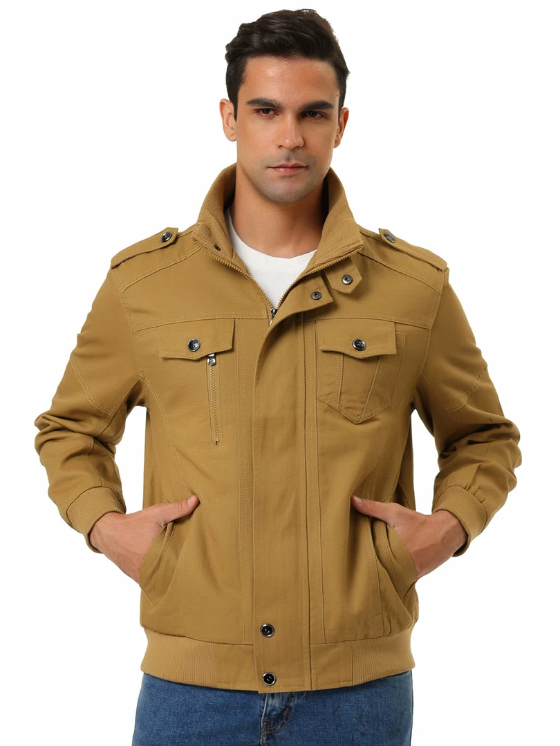 Allegra K Men's Windbreaker Stand Collar Zip Up Multi Pockets Cargo Jackets 11 Allegra K Men's Windbreaker Stand Collar Zip Up Multi Pockets Cargo Jackets