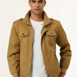 Allegra K Men's Windbreaker Stand Collar Zip Up Multi Pockets Cargo Jackets 30 Allegra K Men's Windbreaker Stand Collar Zip Up Multi Pockets Cargo Jackets