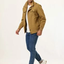 Allegra K Men's Windbreaker Stand Collar Zip Up Multi Pockets Cargo Jackets 31 Allegra K Men's Windbreaker Stand Collar Zip Up Multi Pockets Cargo Jackets